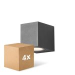 Voordeelpak 4x D'Lite Wandlamp Vrebos Zwart | IP54 - Geschikt Voor 1x GU10