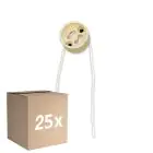 Voordeelpak 25x Universeel GU10 Fitting - Universele GU10 Fitting - Wit 0.1m - 2 pole 0.5mm2 (Voor Noxion)